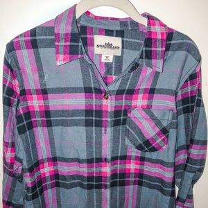 Unused soft flannel (blue/pink).